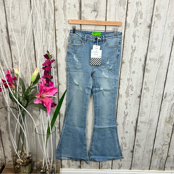 Free People x Sandrine Rose - NWT Distressed Flare Jeans - Picture 2 of 13